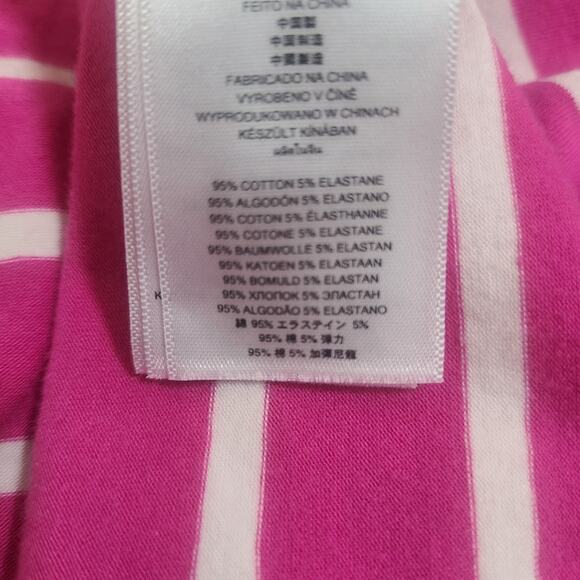 Michael Kors Pink And White Striped Blouse-L- 2000's Zipper Shoulders - Picture 6 of 9